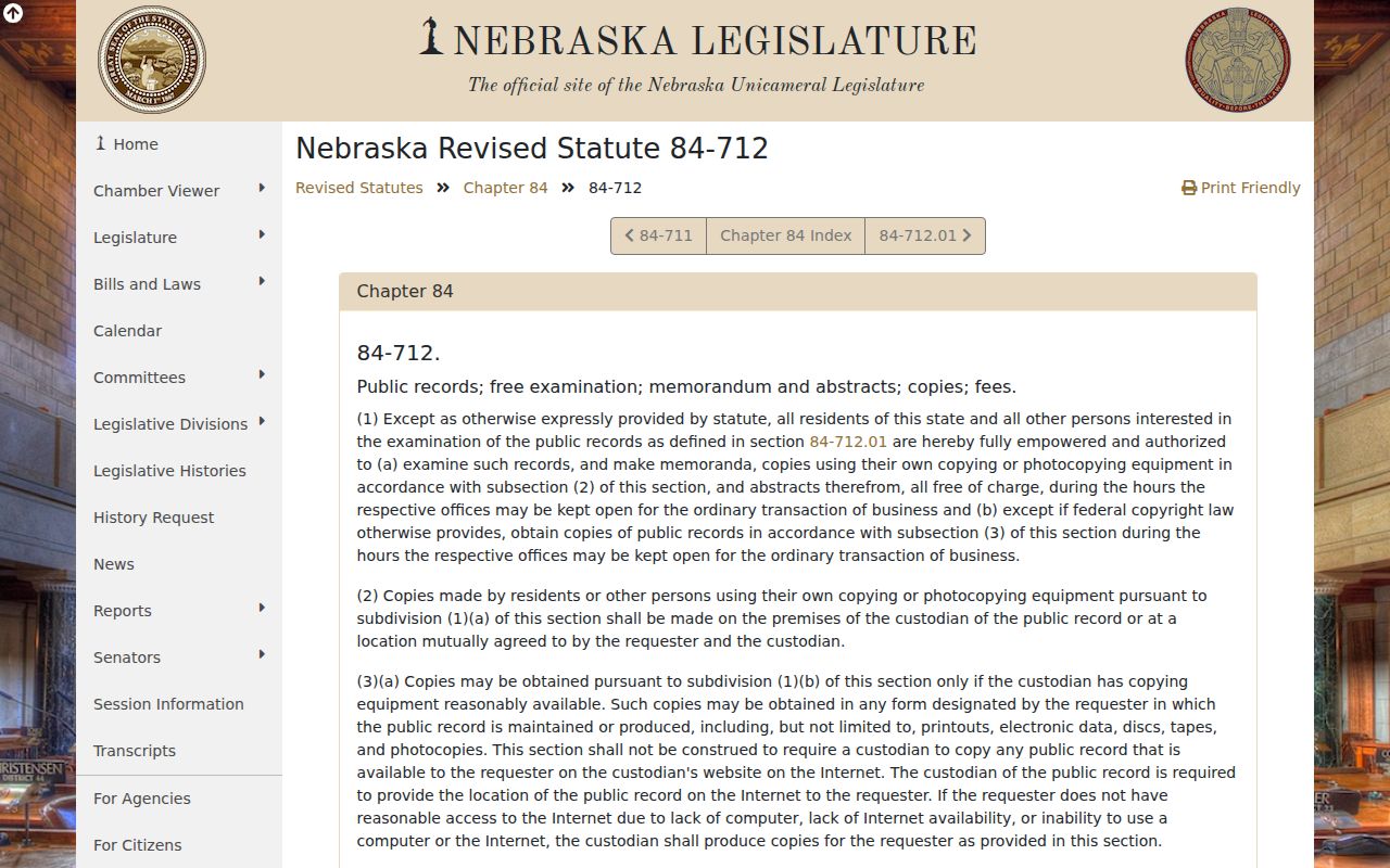 Nebraska public access law for Jefferson County criminal records