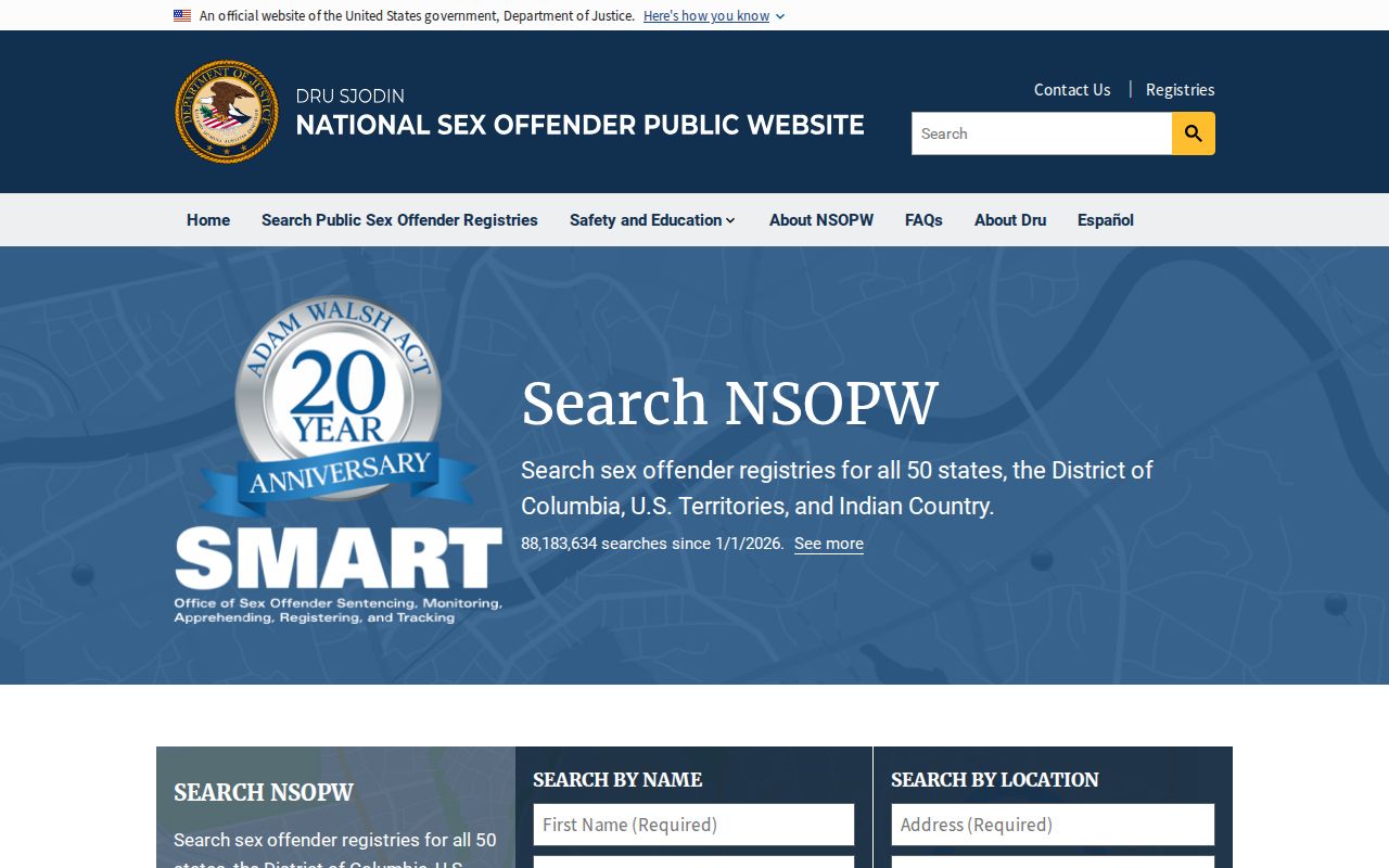 Jefferson County sex offender check through the national NSOPW search