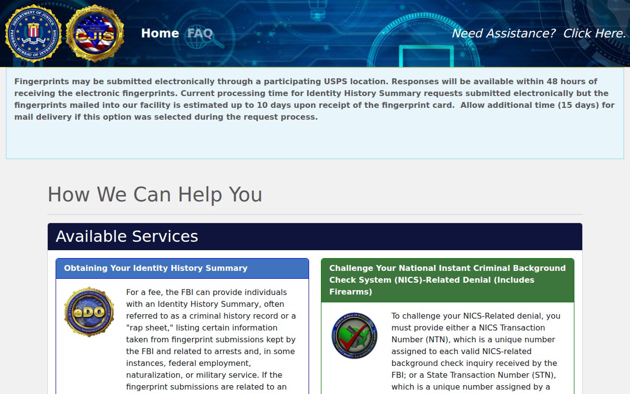FBI electronic self-record request portal available to Plymouth residents